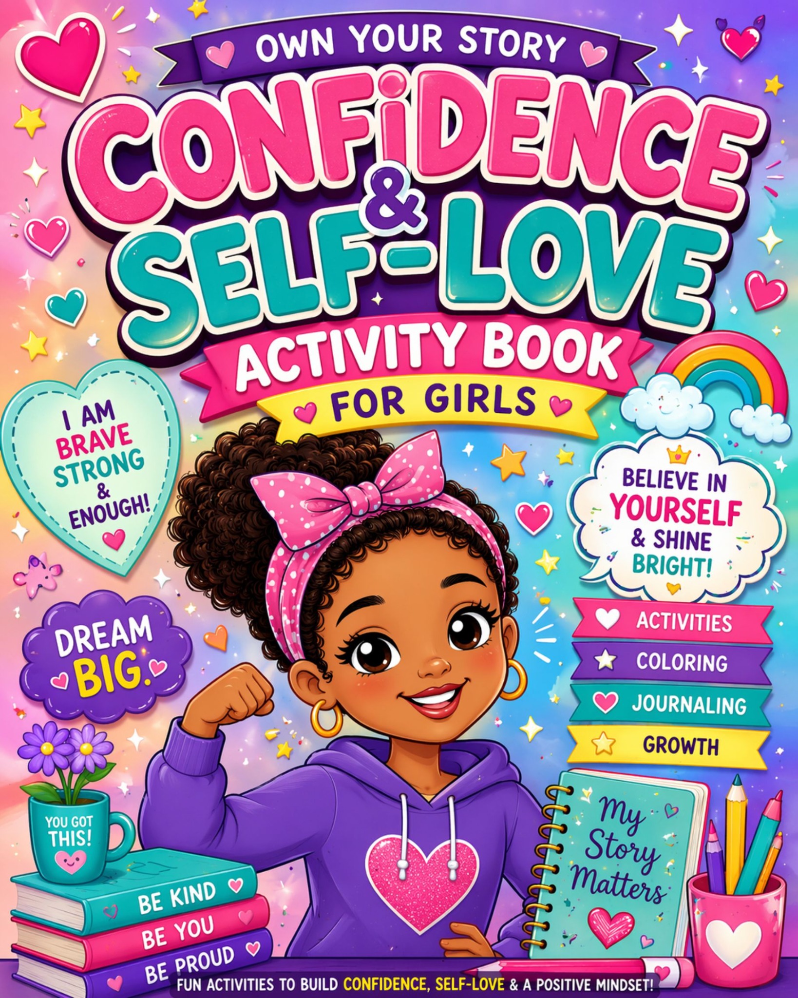 Confidence and Self-Love Activity Book for Girls